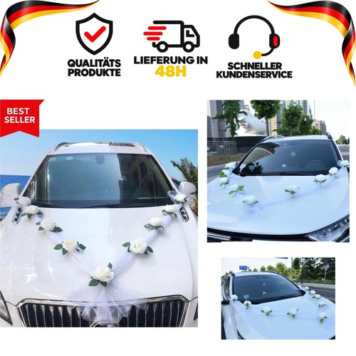 Autoschmuck hochzeit weiß - autoschmuck,
