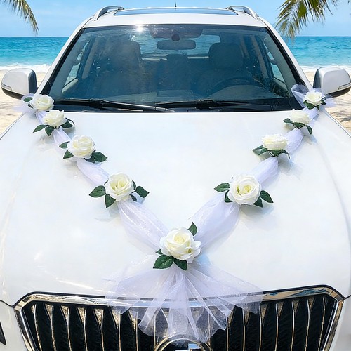 Autoschmuck hochzeit weiß - hochzeit,