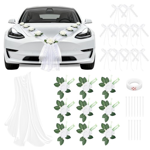 Autoschmuck hochzeit weiß - hochzeit,