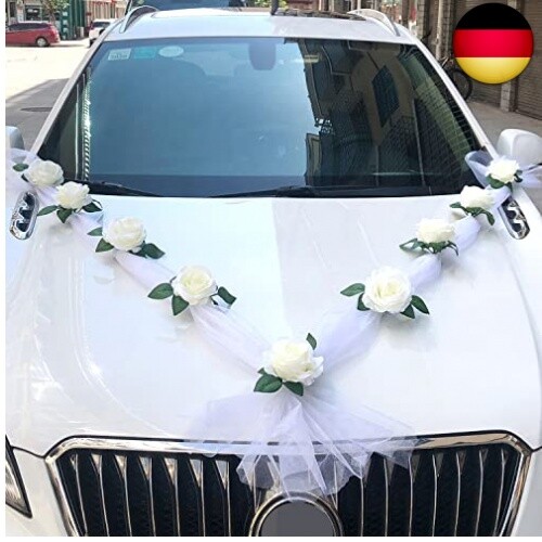 Autoschmuck braut paar rose - autoschmuck,